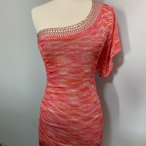 bebe Coral ruched dress size XS